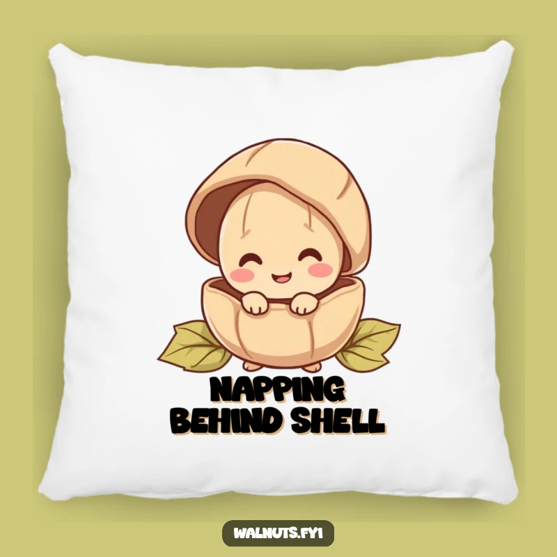 Funny Peeking Walnut Pillow: Cozy Happy Character Hiding, Soft Funny Gift