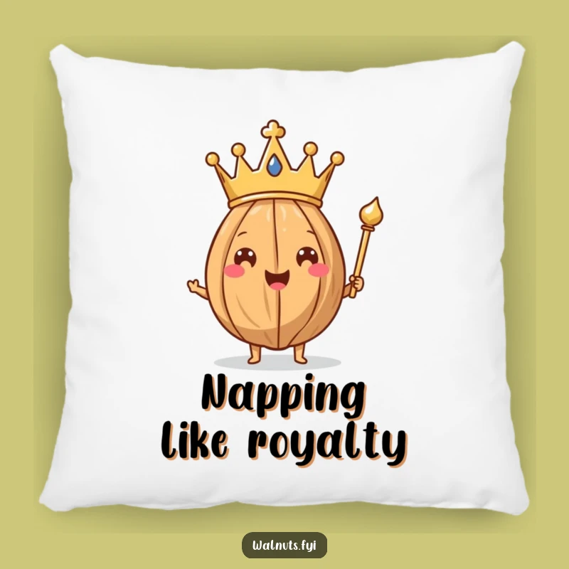 Funny Walnut King Pillow - Royal Nut Holding Scepter, Comfy & Funny Gift!