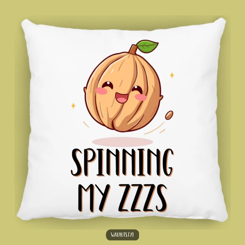 Funny Playful Walnut Pillow: Snuggle Up with Delightful Cheer!