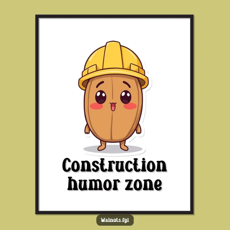 Funny Surprised Walnut Construction Digital Art - Instant Quirky Decor