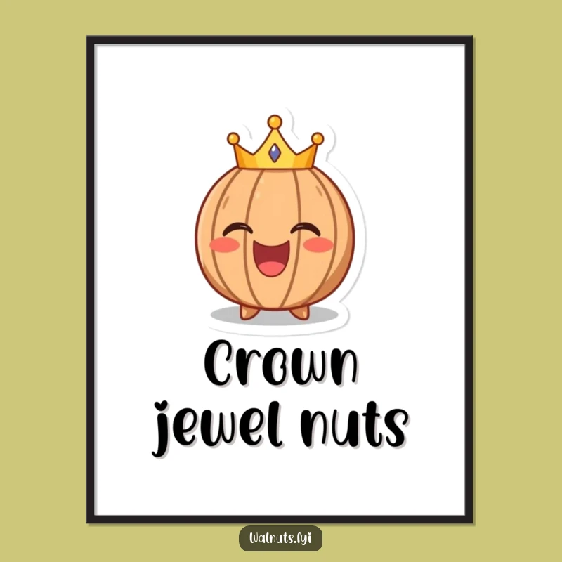 Laughing Walnut Crown Digital Print: Funny Art for Regal Fun