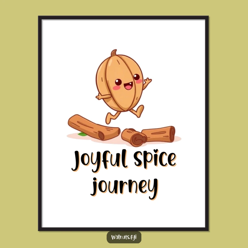 Funny Giggling Walnut Skipping Cinnamon Trail Digital Art - Joyful Wall Decor