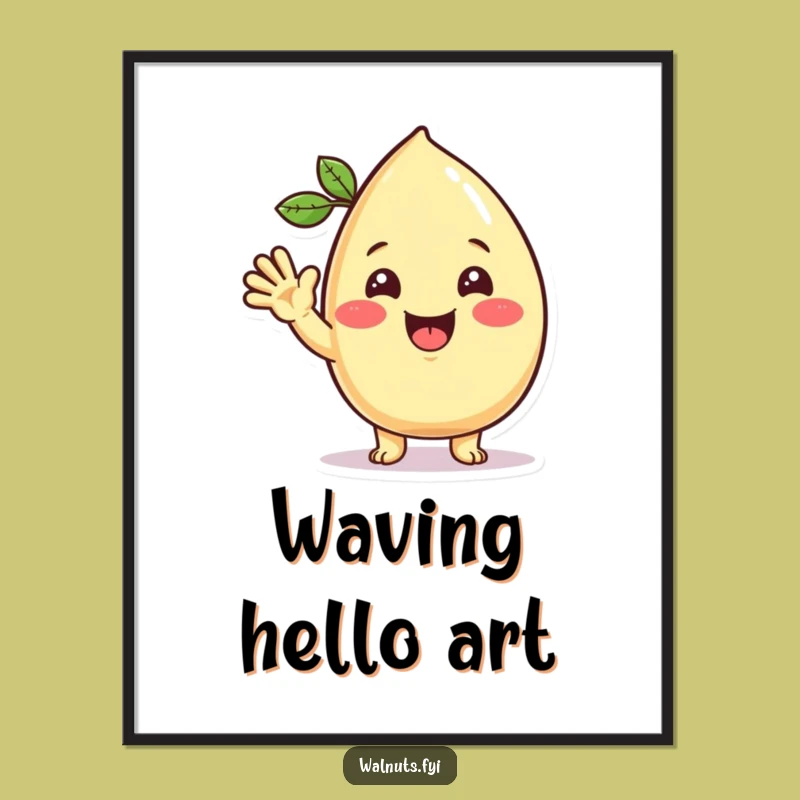 Funny Kawaii Cashew Wave Digital Art - Instant Friendly Decor
