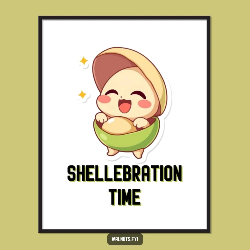 Funny Pistachio Bursting Joy Digital Art - Hilarious Wall Decor Print Gift