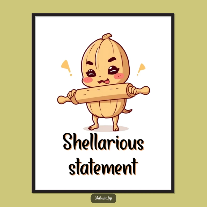 Funny Walnut Comedian Digital Art: Instant Hilarious Nutty Decor, a Perfect Funny Gift