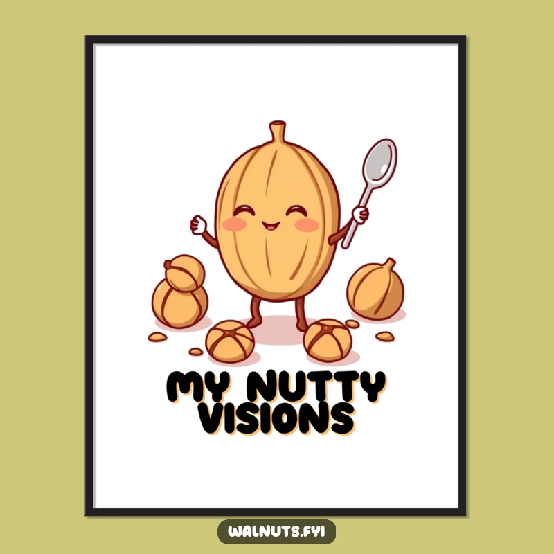 Funny Walnut Juggler Digital Art: Nutty Download, Instant Humorous Gift