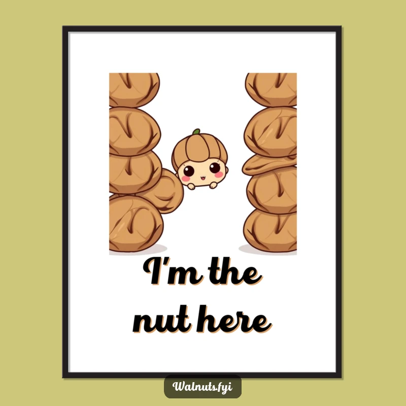 Funny Walnut Digital Art - Hidden Humor - Instant Downloadable Hilarious Funny Gift!