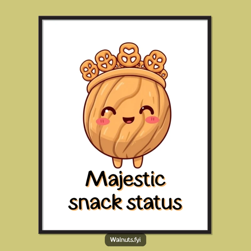 Funny Proud Walnut King Crown Digital Art - Regal Wall Decor