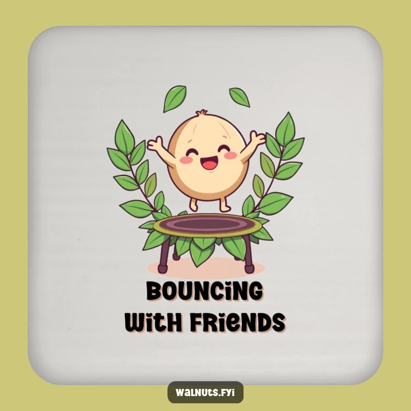 Funny Walnut Trampoline Coaster: Protect Surfaces with Playful Flair