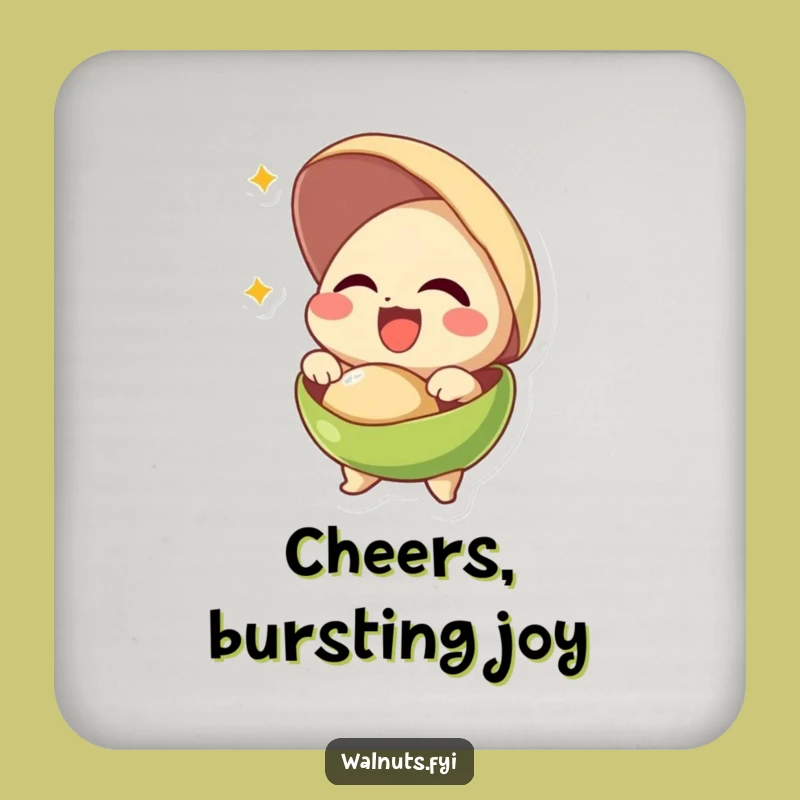 Funny Pistachio Bursting Joy Coaster - Hilarious Table Protector for Happy Homes Gift