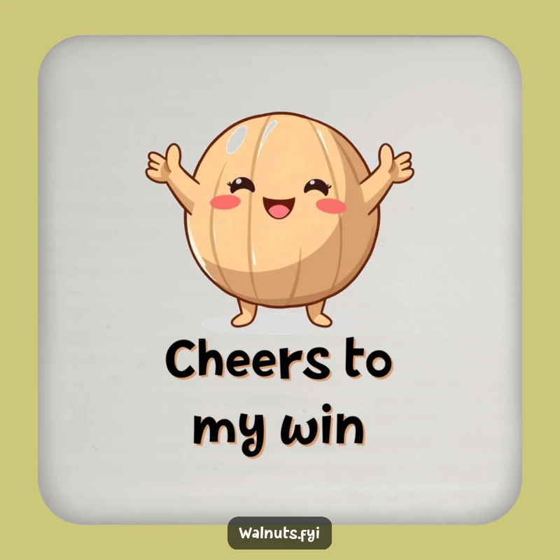 Funny Walnut Victory Coasters (Set of 4): Protect Surfaces with Nutty Art, Gift Idea