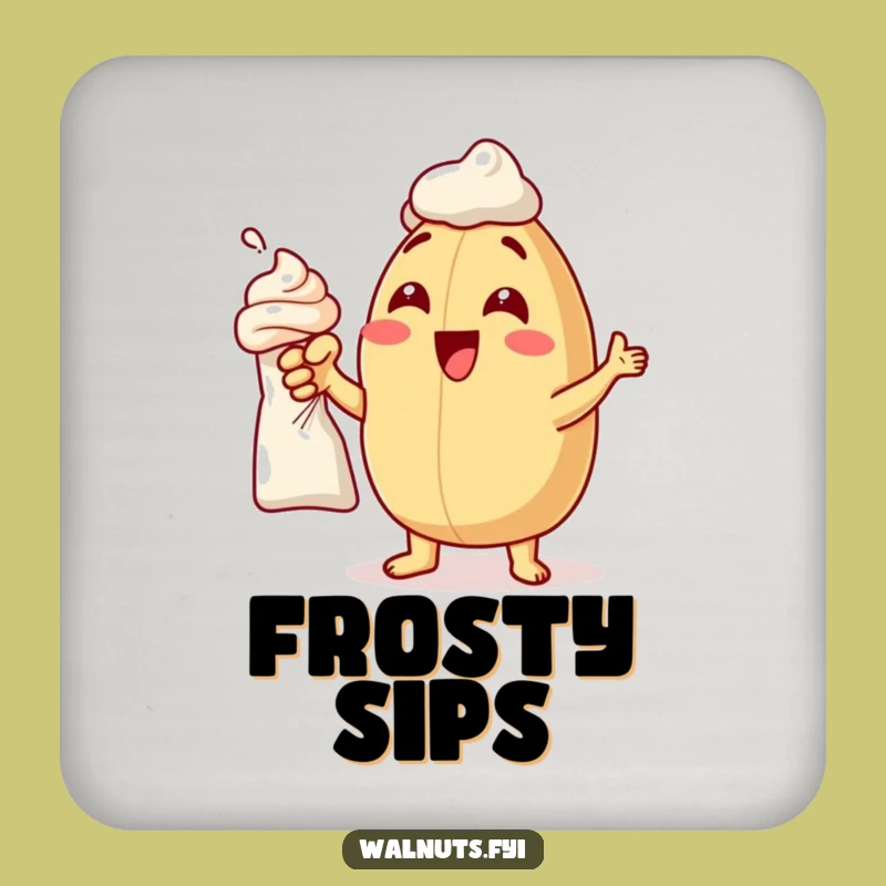 Funny Frosting Macadamia Nut Coaster - Playful Barware Gift