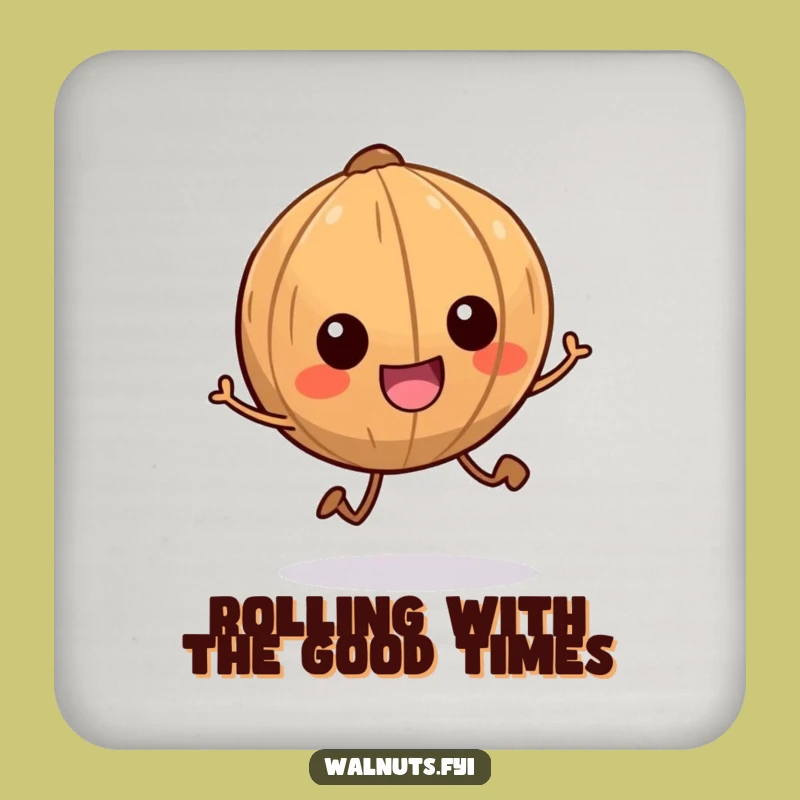 Funny Energetic Walnut Coaster - Protect Surfaces Hilariously