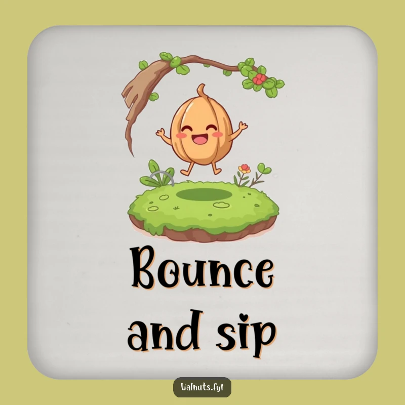 Funny Giggling Walnut Coaster: Protect Surfaces with Cheer, Excellent Funny Gift