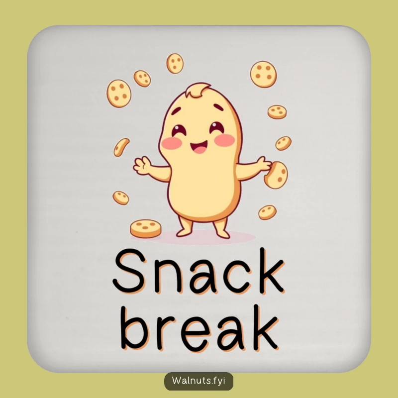 Funny Juggling Cashew Cookie Coaster - Playful Barware Gift