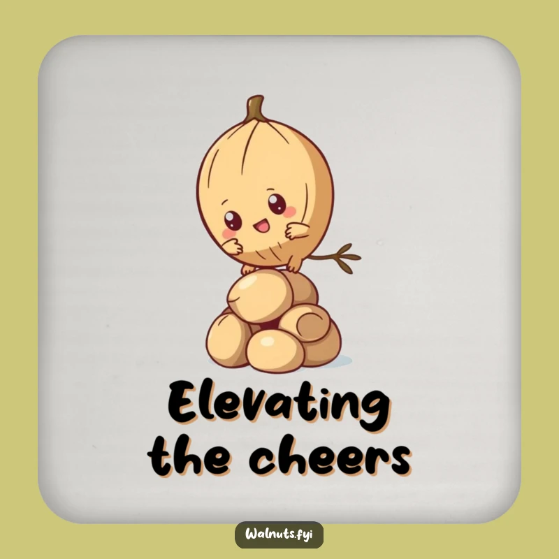 Funny Kawaii Pine Nut Coaster - Determined Climber Adds Humorous Protection