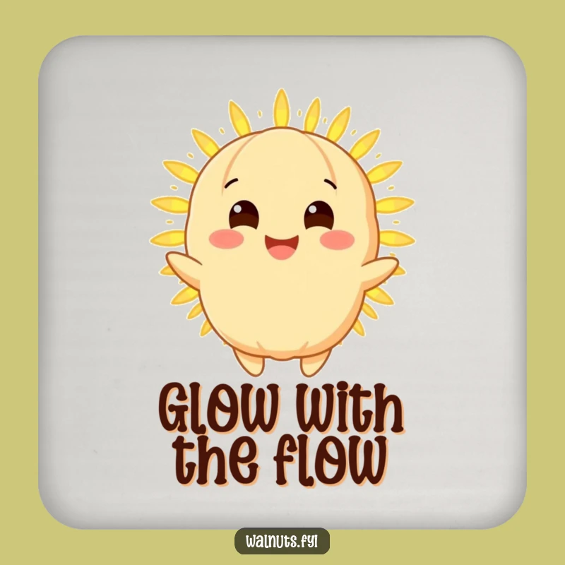 Funny Radiant Macadamia Nut Coaster - Protect Surfaces with Light!