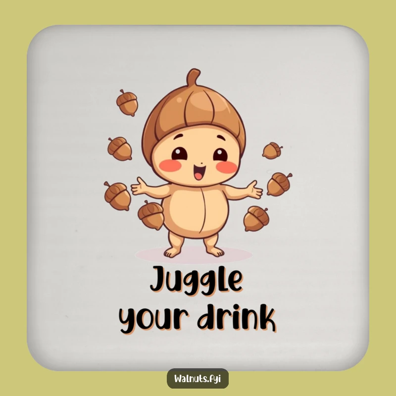 Funny Walnut Juggling Coaster: Playful Nut Protection, Acorn Balance, Perfect Funny Gift