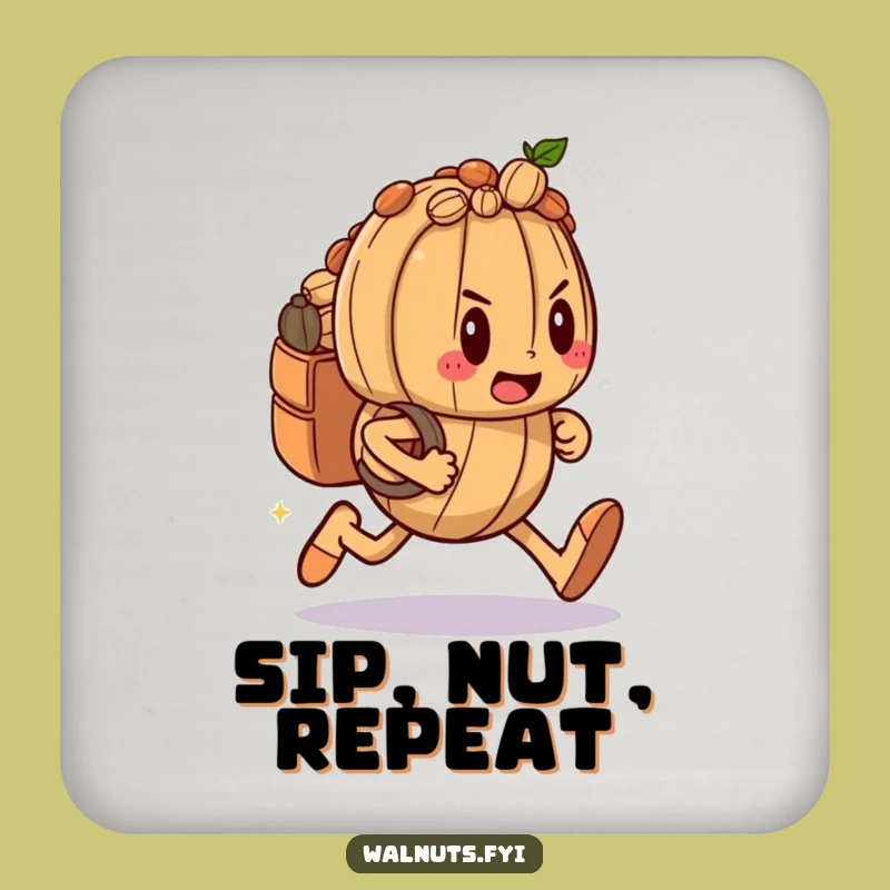 Funny Walnut Runner Coasters: Protect Surfaces with Humorous Determined Sprint Style