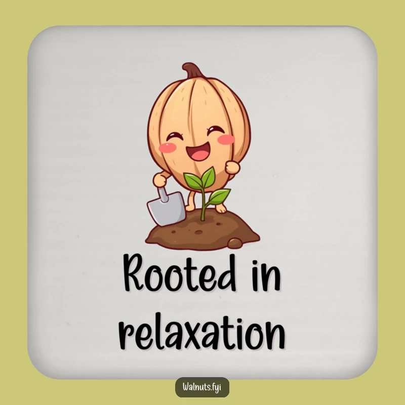 Funny Walnut Gardener Coaster - Hilarious Protection for Your Surfaces Gift