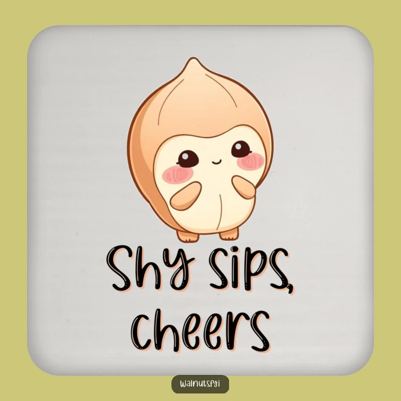 Funny Shy Hazelnut Berry Coaster - Hilarious Table Protector for Gentle Homes Gift