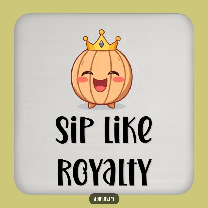 Funny Walnut Crown Coaster Set: Royal Protection for Your Table