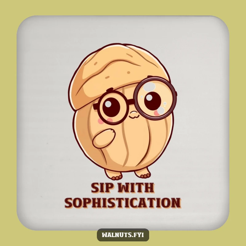 Funny Posh Walnut Drink Coaster: Protect Surfaces with Sophisticated Nutty Style Gift