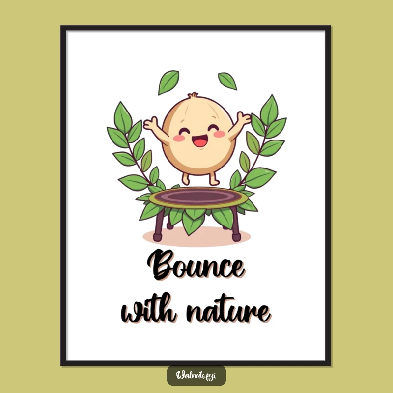 Funny Walnut Trampoline Poster: Bring Playful Energy to Your Walls