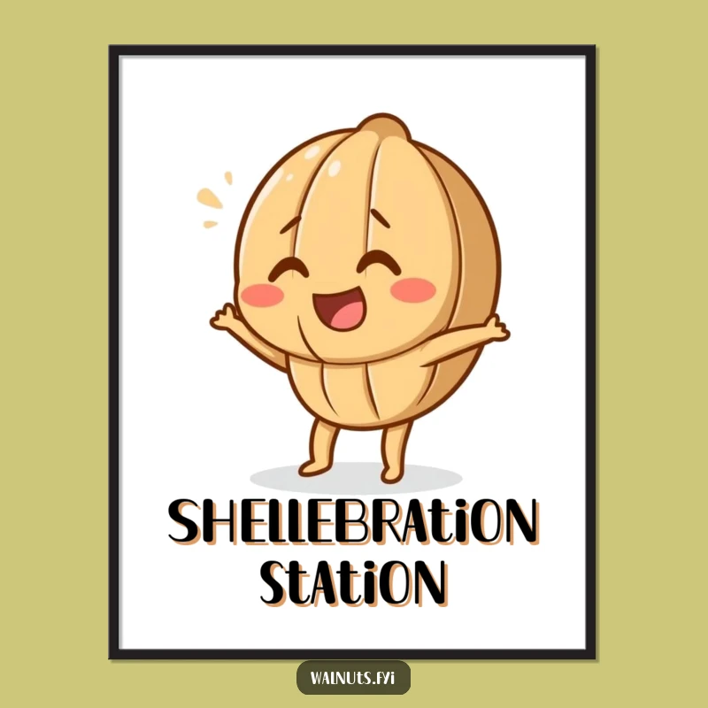 Funny Dance Poster: Giggling Walnut Character in Action