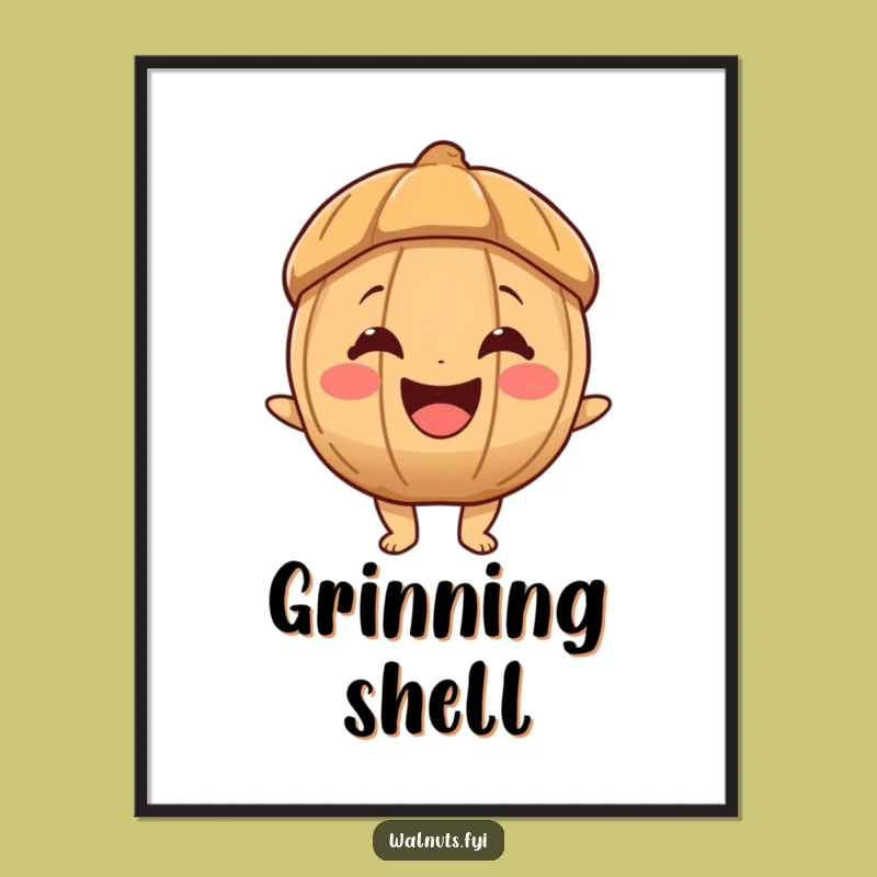 Funny Joyous Walnut Poster, Cheerful Art to Brighten Your Space