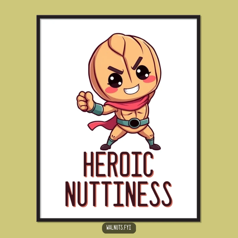 Vibrant Walnut Hero Poster: Funny Art for Your Valiant Space