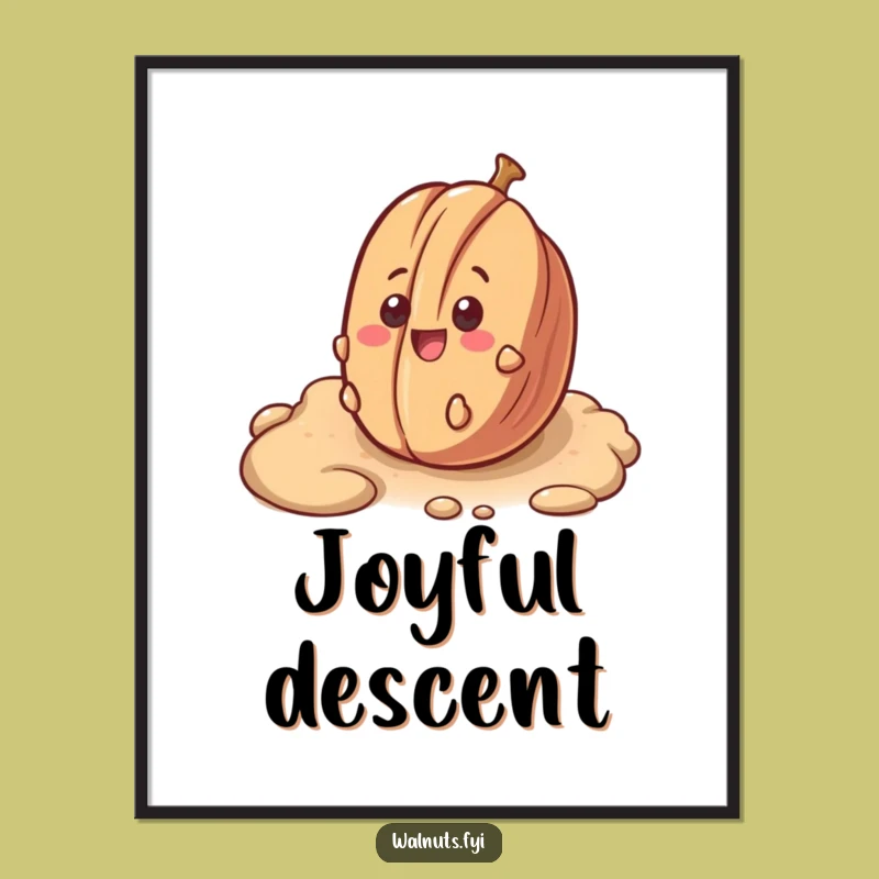 Funny Surprised Pecan Rolling Poster - Playful Wall Art Gift