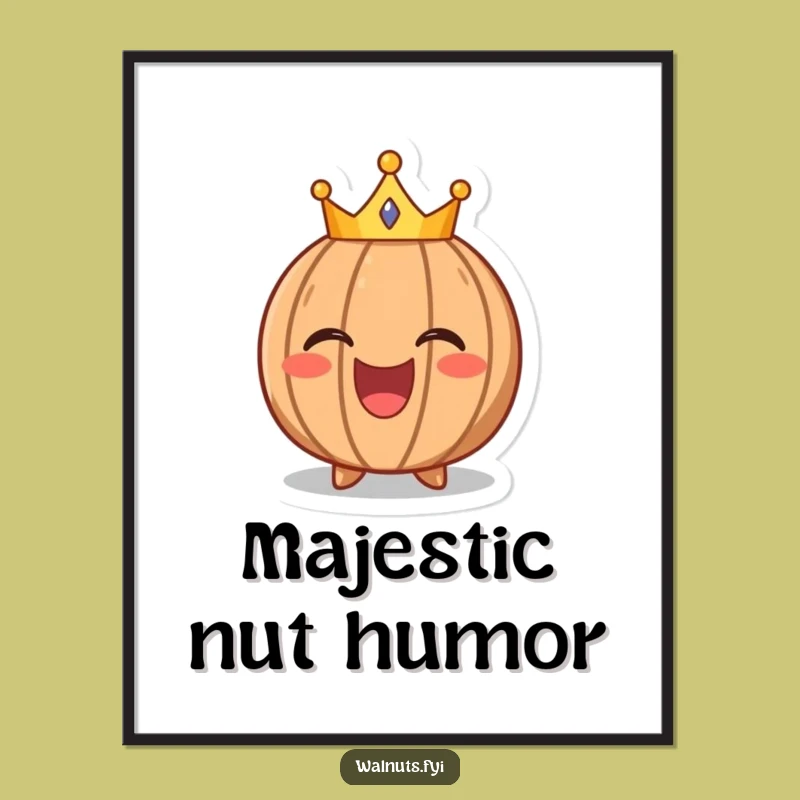 Laughing Walnut Crown Poster: Funny Art for a Royal Vibe