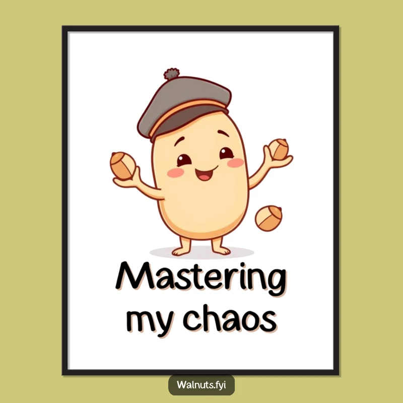 Funny Juggling Cashew Poster - Add Playful Skill and Fun to Your Walls