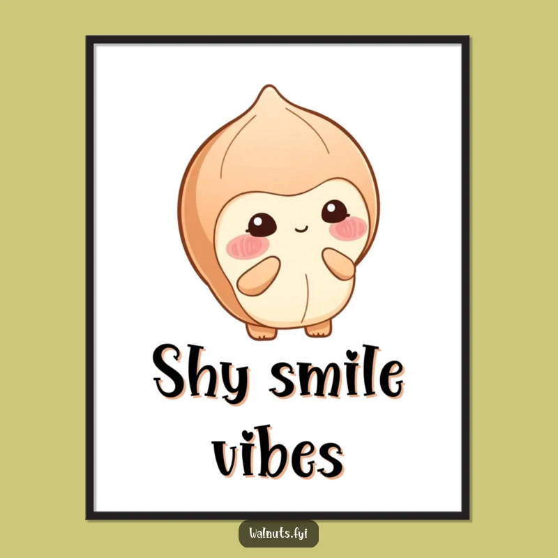 Funny Shy Hazelnut Berry Poster - Adorable Wall Art for Sweet Spaces Gift