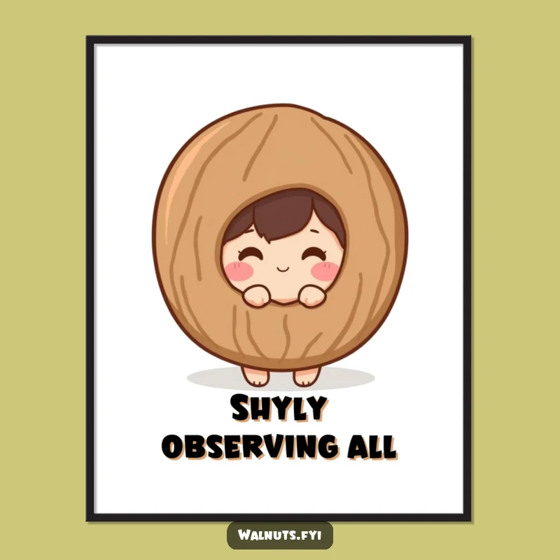 Funny Shy Walnut Poster: Add Gentle Humor to Your Walls