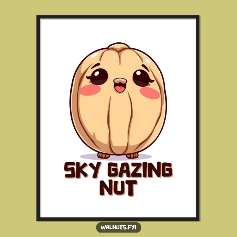 Funny Curious Walnut Poster, Art That Inspires Wonder
