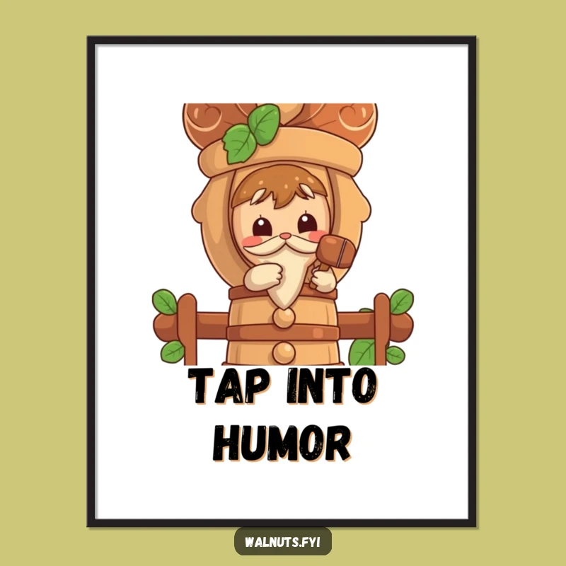 Funny Curious Walnut Nutcracker Poster - Quirky Wall Art Gift