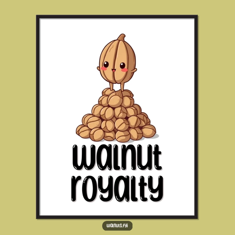 Funny Proud Walnut Poster: Standing Tall Nut Art, Summit View, Perfect Funny Gift Decor