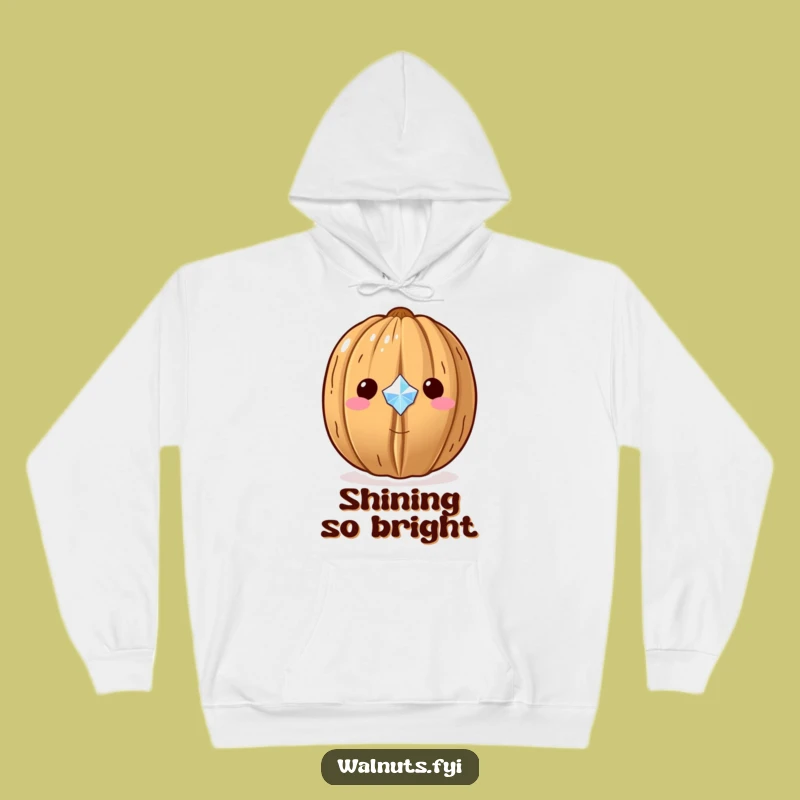 Cozy Funny Kawaii Gem Walnut Hoodie - Sparkling Treasure Comfort