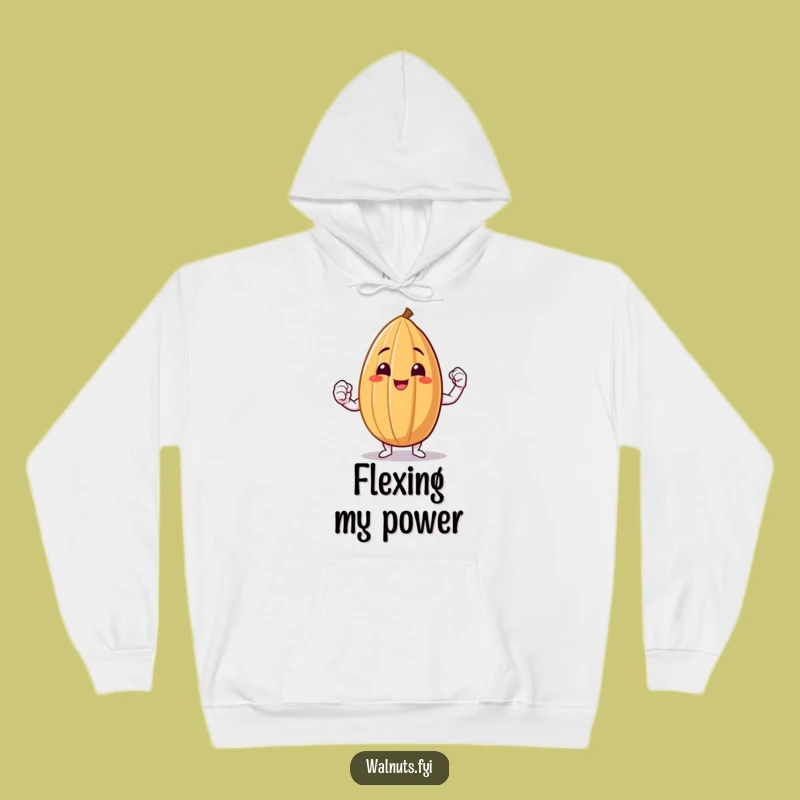 Funny Almond Flex Hoodie - Cozy Nut Showing Muscle, The Ultimate Warm & Funny Gift!