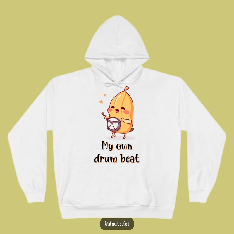 Funny Giggling Pecan Drummer Hoodie - Cozy Up with Hilarious Nutty Vibes