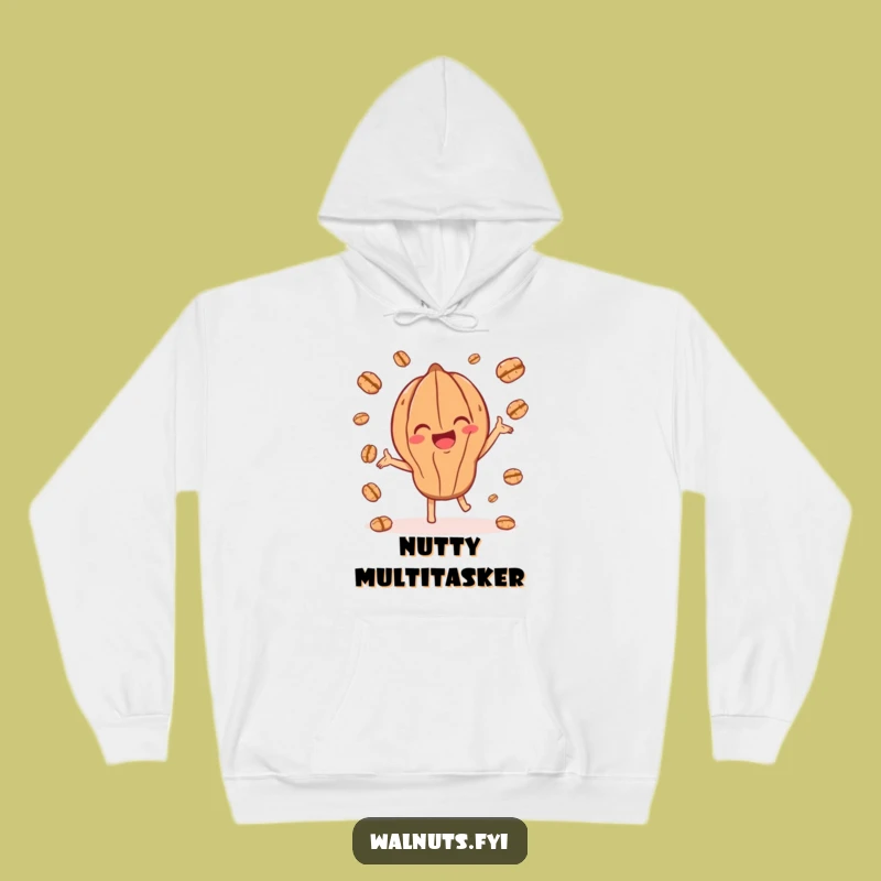 Funny Juggling Walnut Hoodie: Cozy Joyful Character, Warm Playful Funny Gift