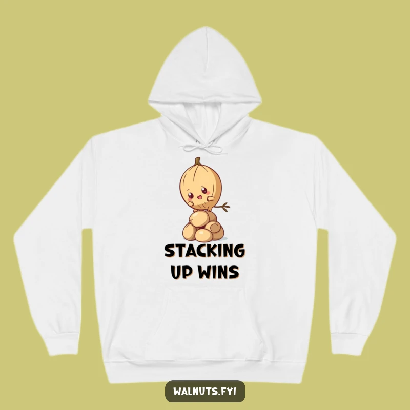 Funny Kawaii Pine Nut Hoodie - Determined Climber for Warmth and Humorous Motivation