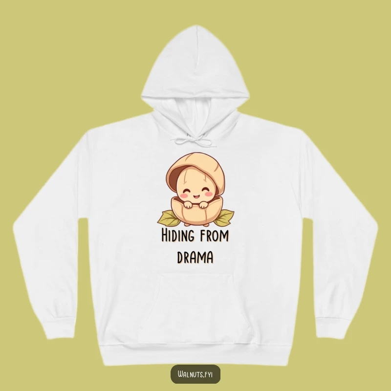 Funny Peeking Walnut Hoodie: Cozy Happy Character Hiding, Warm Funny Gift