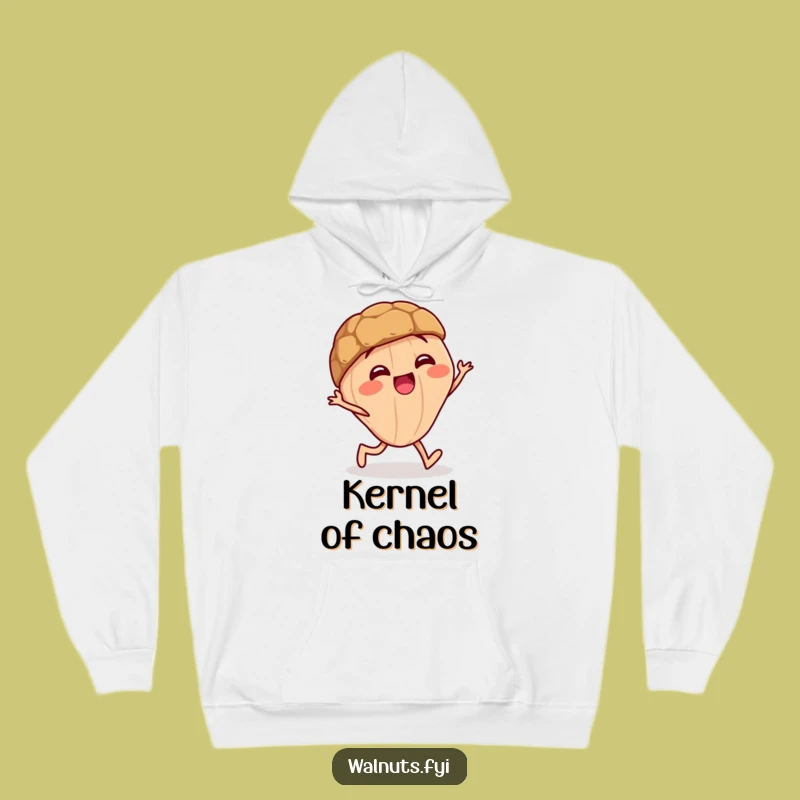 Funny Staggering Walnut Hoodie: Cozy Giggling Character Wobbling, Warm Funny Gift