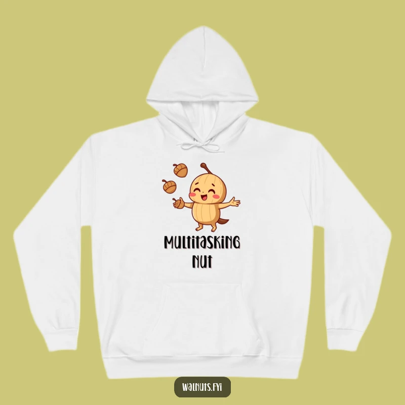 Cozy Funny Juggling Walnut Hoodie: Warmth and skill, a perfect funny gift.