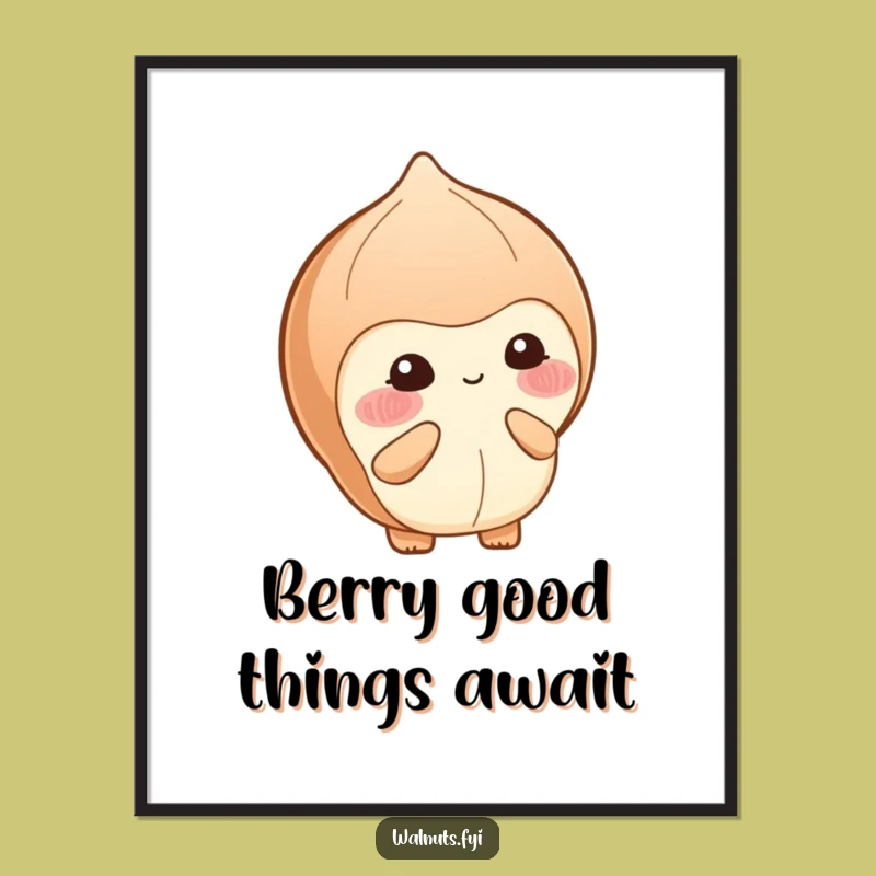 Free Printable Wall Art: Shy Hazelnut Berry Humorous Downloadable Decor