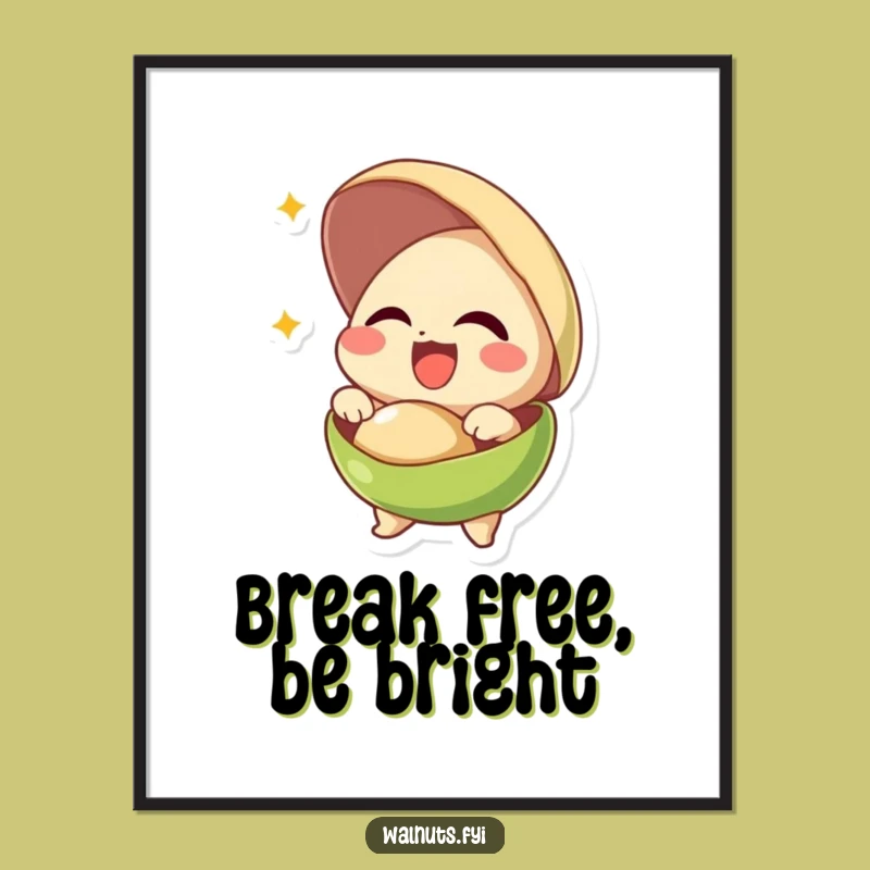 Free Printable Wall Art: Pistachio's Joyful Burst Humorous Downloadable Decor