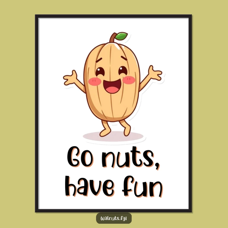 Free Printable Funny Dancing Walnut Wall Art - Joyful Downloadable Poster